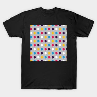 Poly Pride Hearts (New Colors) - Minimalist - Pattern - GRY T-Shirt